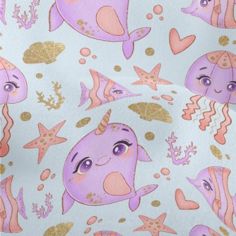 Mysterious Sea Creatures Lightweight Performance Linen