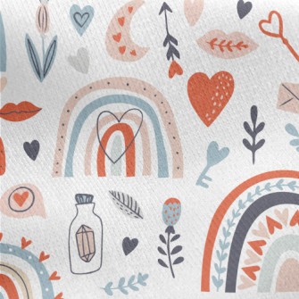 Fairy Forest Flowers And Plant Jersey Backed Fleece