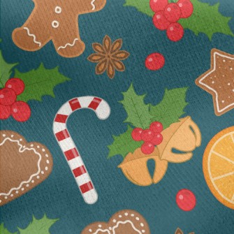 Christmas Gingerbread Desserts Jersey Backed Fleece