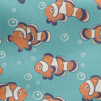 Cute Clownfish Family Jersey Backed Fleece