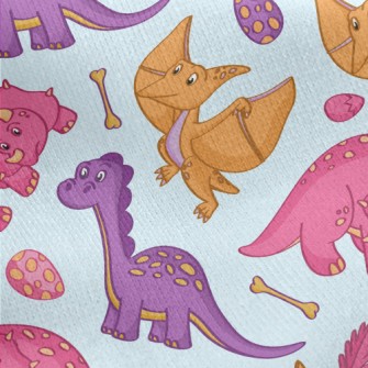 Pterodactyl Triceratops Brachi Jersey Backed Fleece