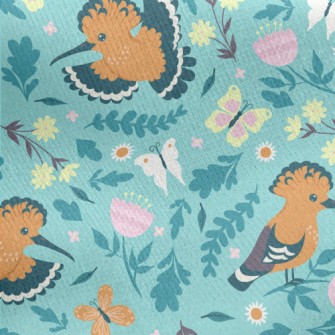 Happy Bright Hummingbird Jersey Backed Fleece
