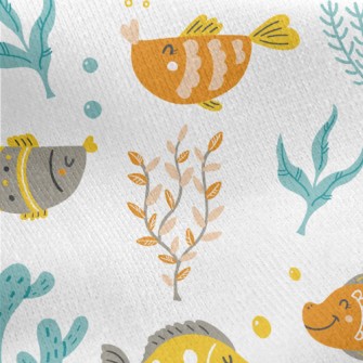 Leisurely Little Fish On The B Jersey Backed Fleece