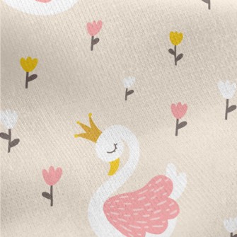 Flowers Beautiful Swan Princes Jersey Backed Fleece