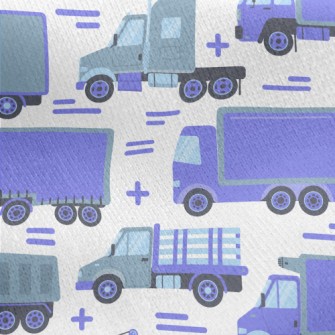 Busy Transportation Vehicle Jersey Backed Fleece