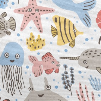 Surprised And Funny Sea Creatu Pongee