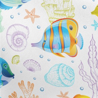 Bright Fish And Coral Pongee