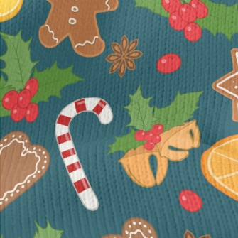 Christmas Gingerbread Desserts Stretch Jersey