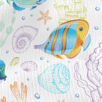 Bright Fish And Coral Stretch Jersey