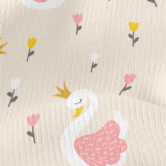 Flowers Beautiful Swan Princes Stretch Jersey