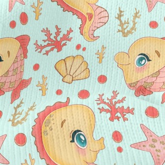 Scale Fish And Seahorse Stretch Jersey
