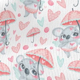 Love Umbrella And Koala Stretch Jersey