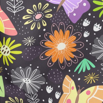 Butterflies Flying In The Flow Lightweight Cotton Poplin