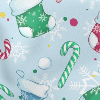 Colorful Snowflake Christmas S Lightweight Cotton Poplin