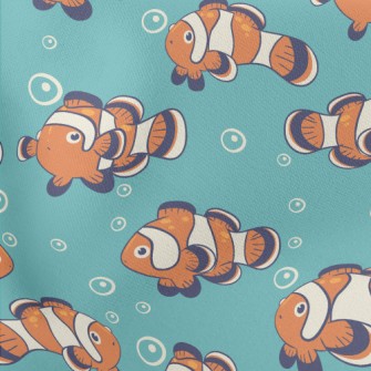 Cute Clownfish Family Lightweight Cotton Poplin
