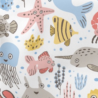 Surprised And Funny Sea Creatu Lightweight Cotton Poplin