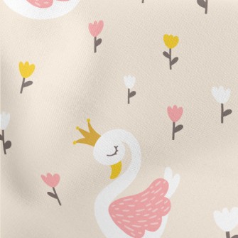 Flowers Beautiful Swan Princes Lightweight Cotton Poplin
