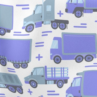 Busy Transportation Vehicle Lightweight Cotton Poplin