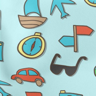 Travel Around The World By Sea Lightweight Cotton Poplin
