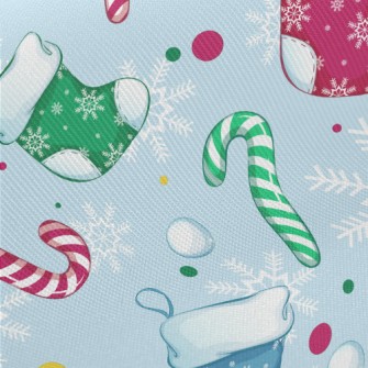 Colorful Snowflake Christmas S Midweight Cotton Poplin