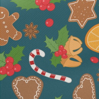 Christmas Gingerbread Desserts Midweight Cotton Poplin