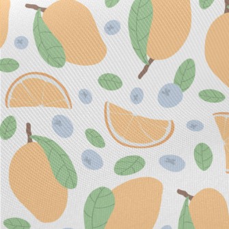 Sweet Mango And Orange Midweight Cotton Poplin