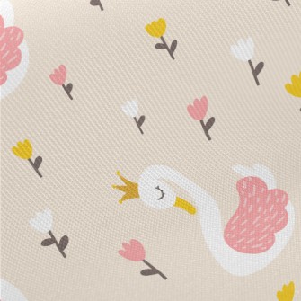 Flowers Beautiful Swan Princes Midweight Cotton Poplin