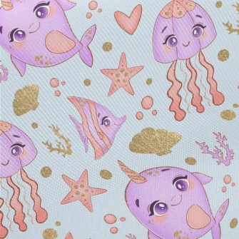Mysterious Sea Creatures Midweight Cotton Poplin