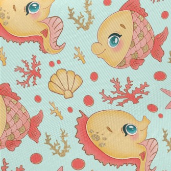 Scale Fish And Seahorse Midweight Cotton Poplin