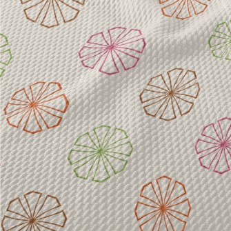 Colorful Geometric Flowers Birdseye Piqué