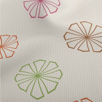 Colorful Geometric Flowers Athletic Mesh Flat Back