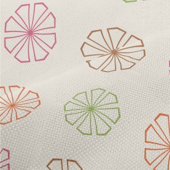 Colorful Geometric Flowers Performance Linen