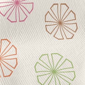 Colorful Geometric Flowers Standard Corduroy