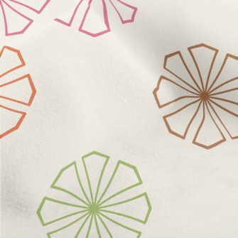 Colorful Geometric Flowers Micro Fleece