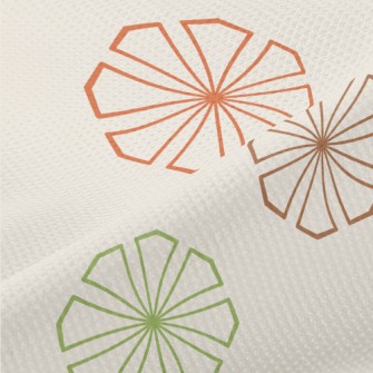 Colorful Geometric Flowers Piqué