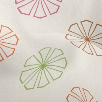 Colorful Geometric Flowers Lightweight Performance Linen