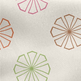 Colorful Geometric Flowers Jersey Backed Fleece