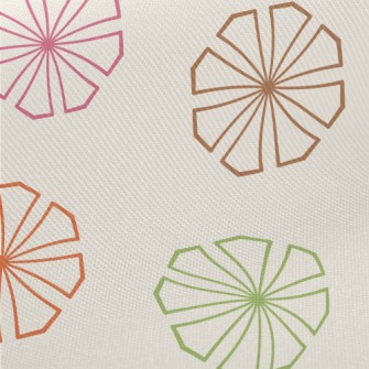 Colorful Geometric Flowers Midweight Cotton Poplin