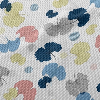 Colorful Hand Drawn Ginkgo Lea Birdseye Piqué