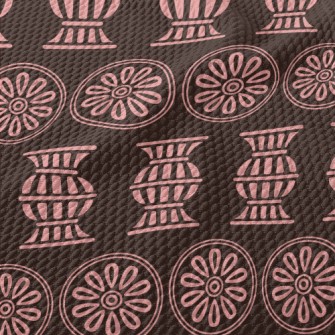 Flowers And Vases Doodle Birdseye Piqué