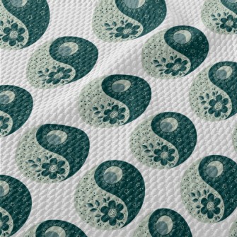 Flower Sun And Moon Yin And Ya Birdseye Piqué