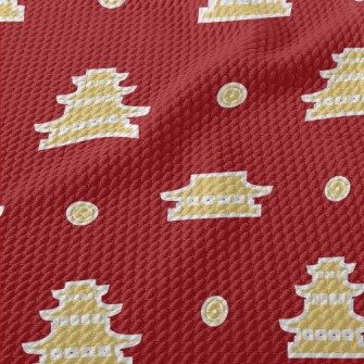 Chinese Style Building Sticker Birdseye Piqué