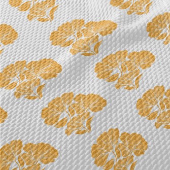 Retro Orange Lotus Birdseye Piqué