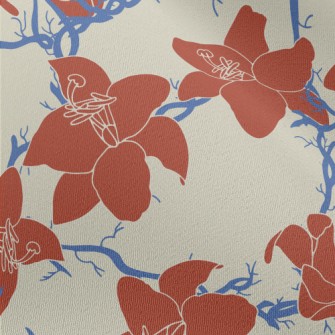 Vintage Tropical Hibiscus Chiffon