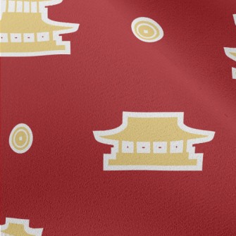 Chinese Style Building Sticker Chiffon