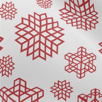 Red Christmas Snowflakes Chiffon