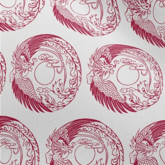 Hand Drawn Chinese Phoenix Chiffon