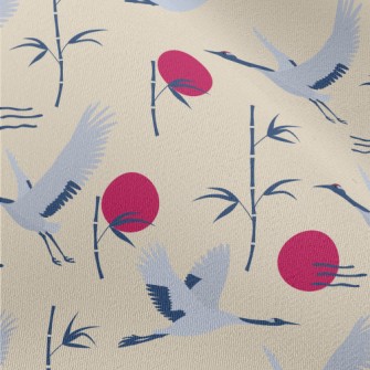 Flying Cranes And Bamboo Chiffon
