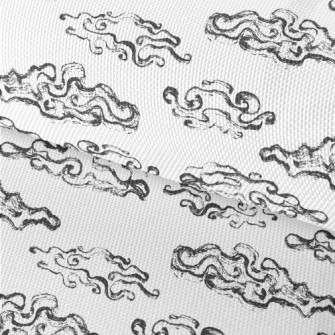 Hand Drawn Ink Clouds Waterproof Oxford