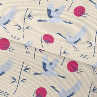 Flying Cranes And Bamboo Waterproof Oxford